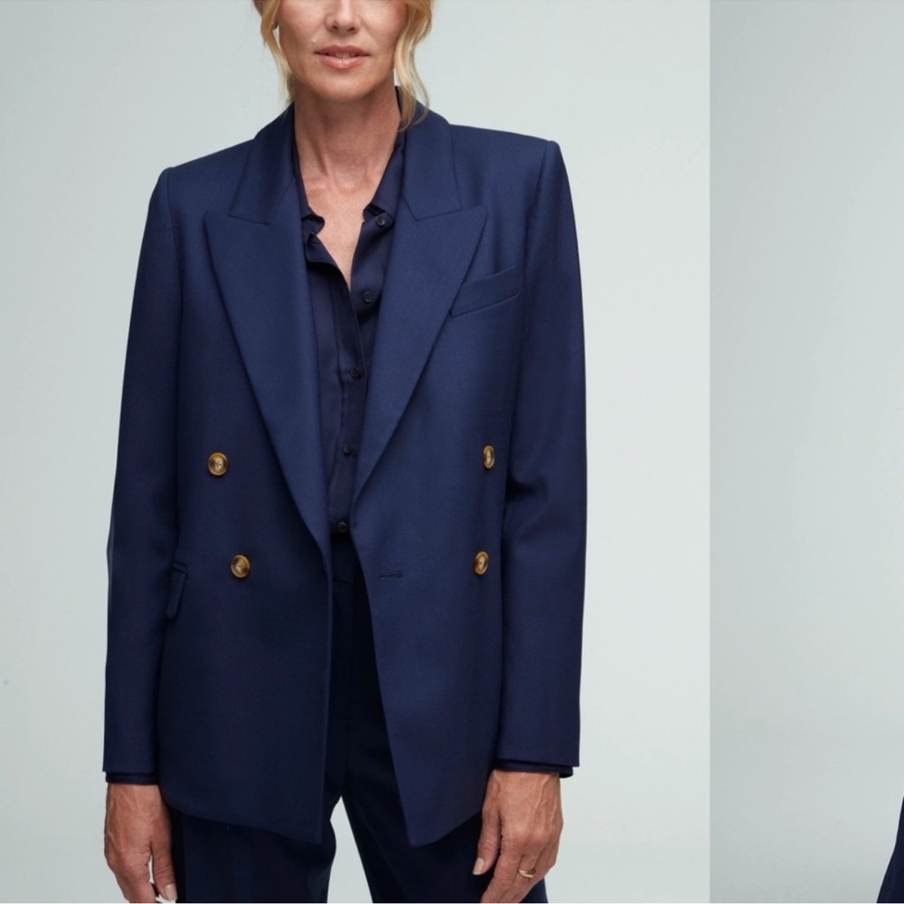 Navy Double-Breasted Blazer